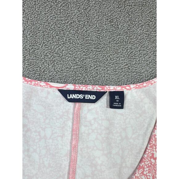 Lands End Dress Floral Pockets Short Sleeve Casual Trad Wife Size XL - Picture 5 of 9